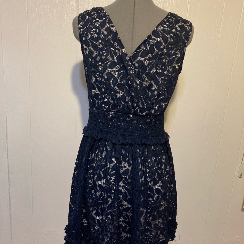 🔥 NWT American rag navy detailed lace sleeveless dress size M - Picture 3 of 16